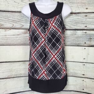 Maurices Women’s Red Black Plaid Sleeveless Blouse Top L